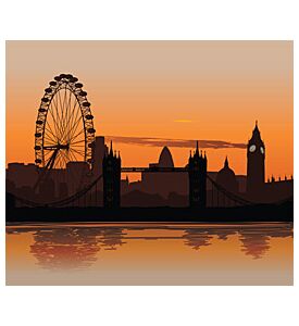 London Skyline With Reflection On The Thames - ID # V-16748800-V