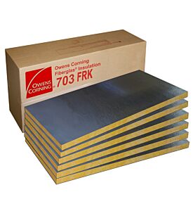 Owens Corning 703 FRK Rigid Fiberglass Foil-Faced Insulation 2" thick (6 panels per case)