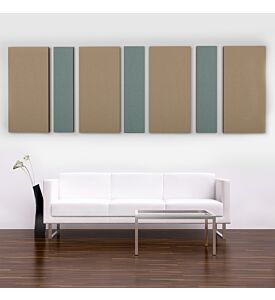 Decorative Acoustic Panels - 7 pc sound panels, Style: PINSTRIPE IN SUEDE - Covers 44 Sq. Feet.