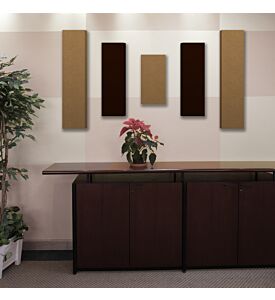Acoustic Panels - 5 pc noise absorption sound panels. Style: SUEDE-SHORTWAVE - Covers 16 Sq. Feet.