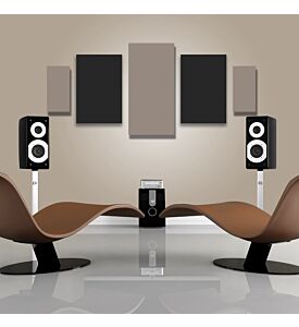 Acoustic Panels - 5 pc noise absorption sound panels. Style: DMD-PULSE - Covers 24 Sq. Feet.