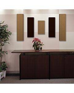 Acoustic Panels - 5 pc noise absorption sound panels. Style: SUEDE-SHORTWAVE - Covers 16 Sq. Feet.