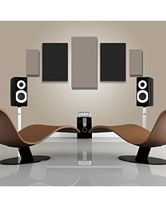 Acoustic Panels - 5 pc noise absorption sound panels. Style: DMD-PULSE - Covers 24 Sq. Feet.