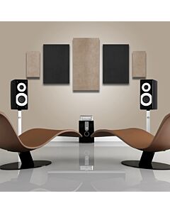 Acoustic Panels - 5 pc noise absorption sound panels. Style: SUEDE-PULSE - Covers 24 Sq. Feet.