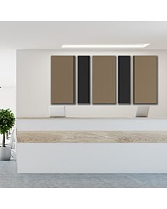 Acoustic Panels - 5 pc noise absorption sound panels. Style: DMD-BANDED-RIBBON - Covers 32 Sq. Feet.