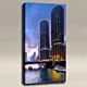 AcousticART Curated Cities Collection #C4P1 Chicago Sunset Skyscrapers - Size: 48" L x 24" W x 2" - Portrait thumbnail